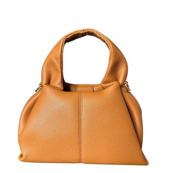 Handbags - NEW Small Vinyl Bag with handle and crossbody strap. Carmel Color